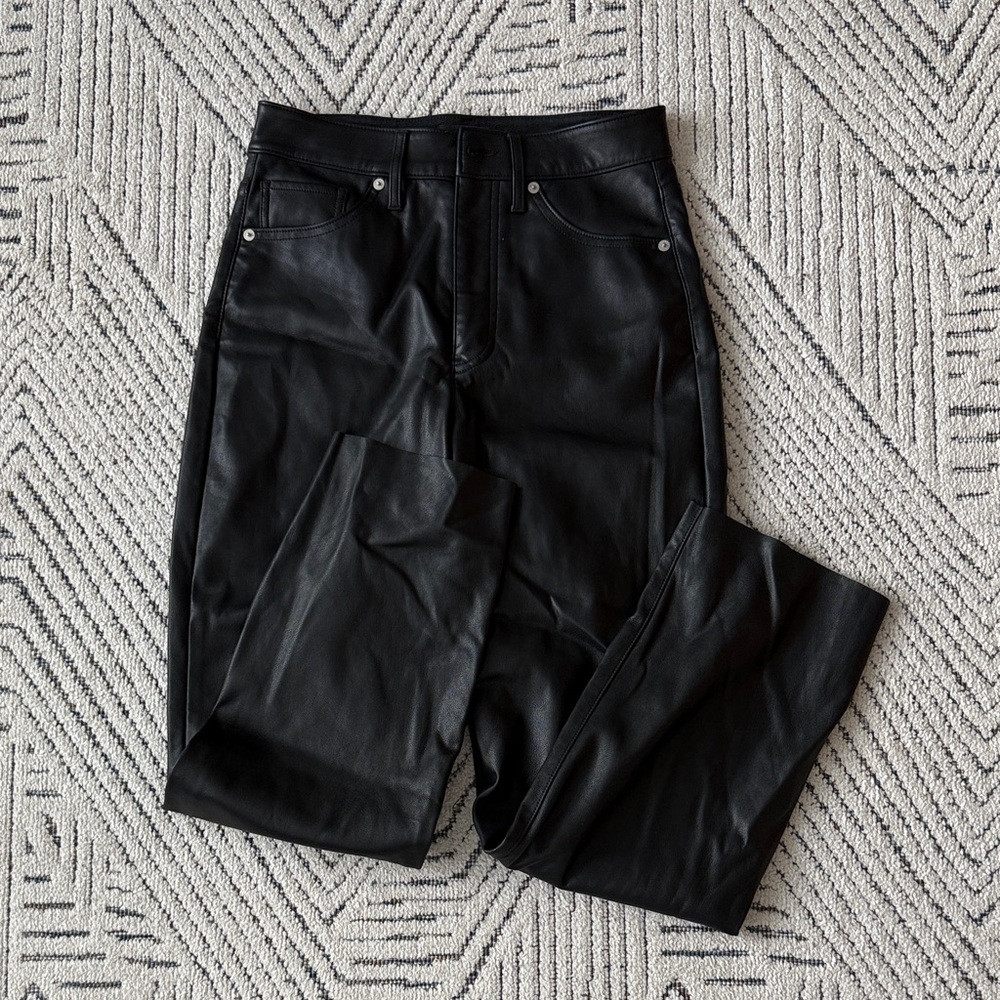 Express Black Faux Leather Trousers